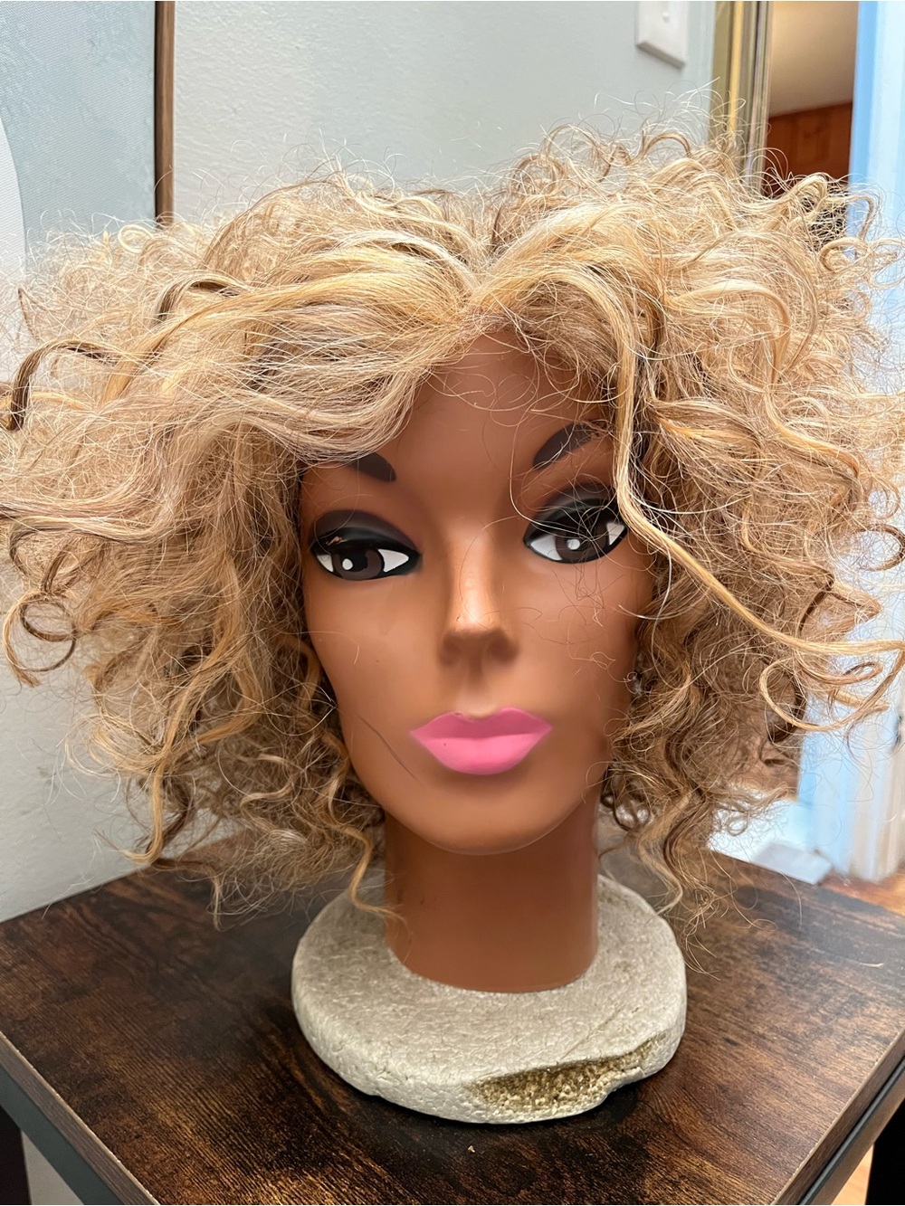 Blonde Hair Curly Kinky Wavy Wig made by Its A Wig 27 2B